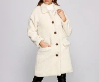Cozy Cutie Sherpa Button-Down Coat