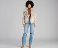 Luxe And Chic Sherpa Moto Coat