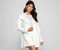Polished And Chic Faux Wool Trench