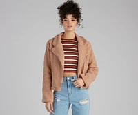 Cozy Always Faux Sherpa Moto Jacket