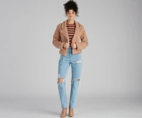 Cozy Always Faux Sherpa Moto Jacket