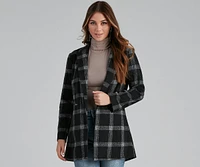 Pretty And Posh Plaid Coat