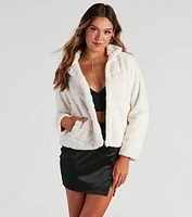 Picture This Faux Fur Crop Jacket