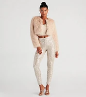 Style Diva Faux Fur Crop Jacket