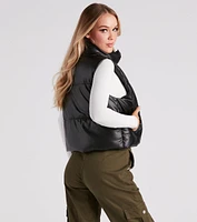 Style So Sleek Faux Leather Puffer Vest
