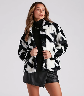 Trendsetting Girl Faux Fur Coat