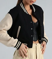 All-Star Style Faux Sherpa Varisty Jacket