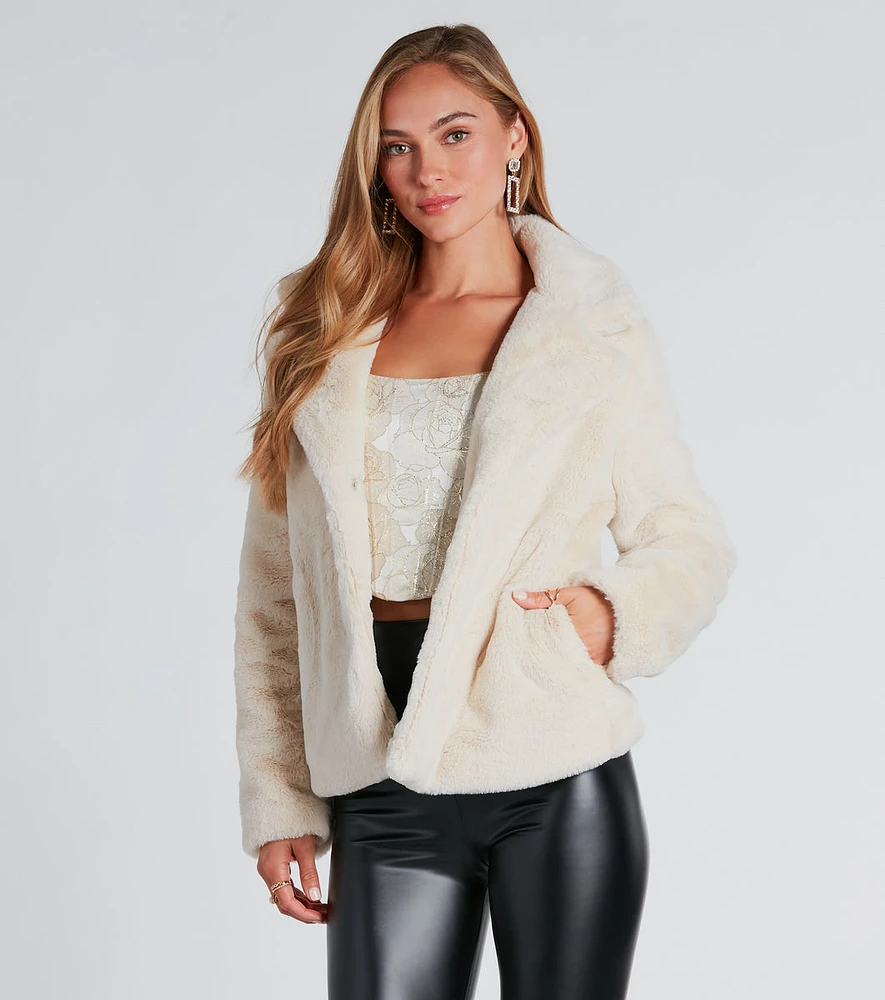 So Fur It Faux Collared Jacket