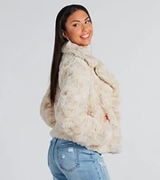 Top Trendsetter Textured Faux Fur Coat