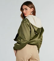 Like No Other Reversible Satin Bomber Jacket