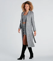 Uptown Girl Tweed Belted Trench Coat