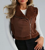 Cozy Elevated Faux Sherpa Trim Vest