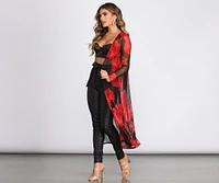 Sheer & There Mesh Floral Duster