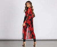 Sheer & There Mesh Floral Duster