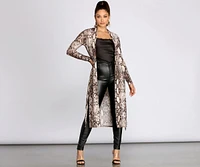 Slay All Day Snake Print Duster