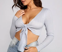 Casually Cute Tie-Front Crop Top