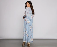 Floral Beauty Mesh Long Sleeve Duster