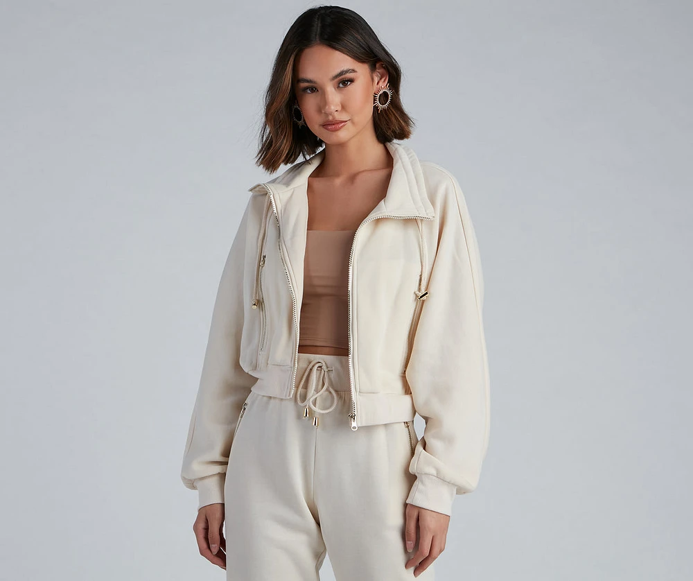 Casually Cozy Zip Front Jacket