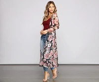 Flirty Floral Mesh Duster