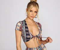 Wanderlust Beauty Tie Front Top