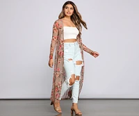 Sweet Floral Mesh Duster