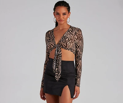 Wild And Stylish Tie Front Top