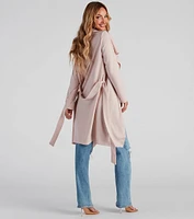 Business Crepe Tie-Waist Duster