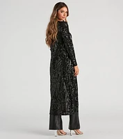 Dazzling Affair Sequin Mesh Duster