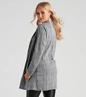 City Walk Houndstooth Plaid Blazer