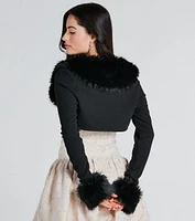 Exclusive Chic Faux Fur Long Sleeve Bolero