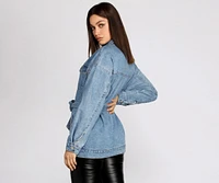 Classic Belted Denim Jacket