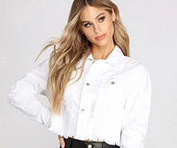 Always Authentic Cropped White Denim Jacket