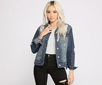 Destructed Boyfriend Denim Jacket