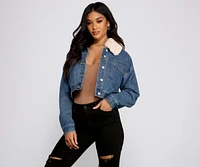 Fab N' Cozy Faux Fur Denim Jacket