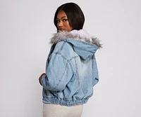 Casual And Cozy Hooded Denim Jacket