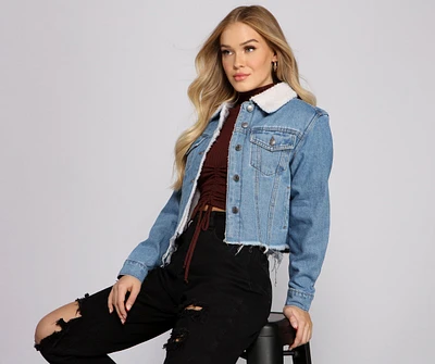 All the Feels Sherpa Lined Denim Jacket