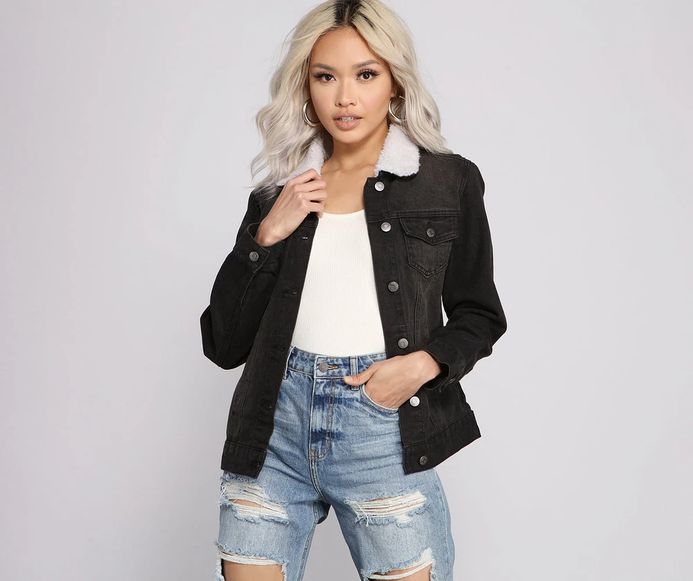 Cozy And Casual Sherpa Denim Jacket
