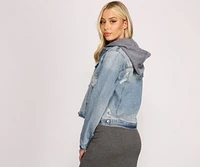 Cute And Casual Hooded Denim Jacket