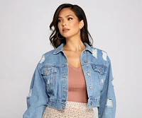 Chic Moments Cropped Denim Jacket
