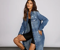 Such A Vibe Long-Line Denim Jacket