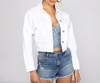 Endless Chic Oversized Cropped Denim Jacket