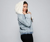 All the Feels Faux Fur Lined Denim Jacket