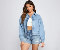 Casual Trendsetter Oversized Denim Jacket