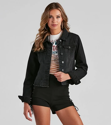 Beach Night Denim Distressed Jacket