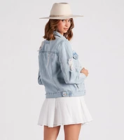 Perfectly Distressed Oversized Denim Jacket