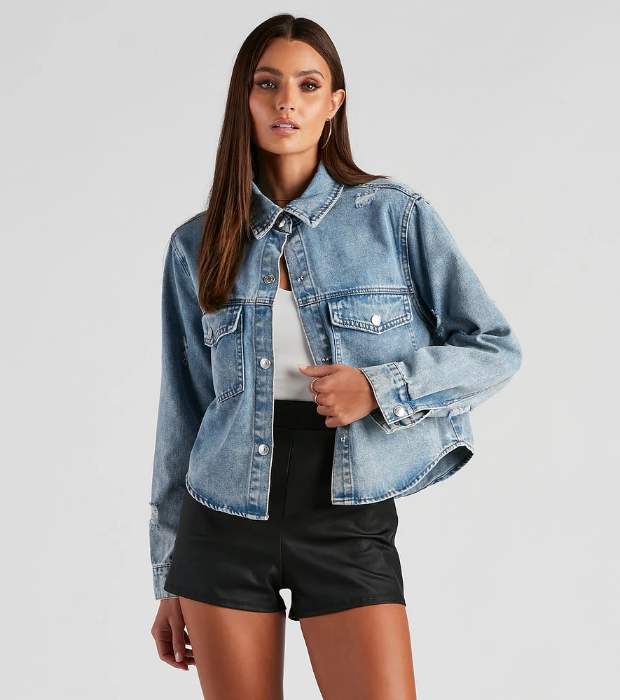 Your Favorite Crop Denim Shacket