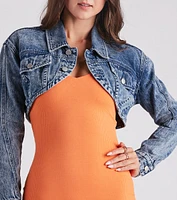 Sassy Denim Crop Shrug Jacket