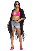 Fringed Chiffon Kimono