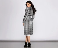 Checks And Balance Long Plaid Coat