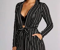 Sophisticated Striped Trench Coat